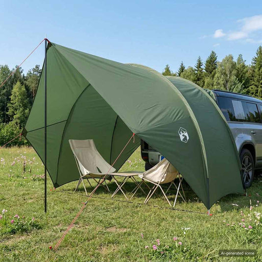 Tailgate Awning Water-resistant 405 x 280 x 220 cm Army Green