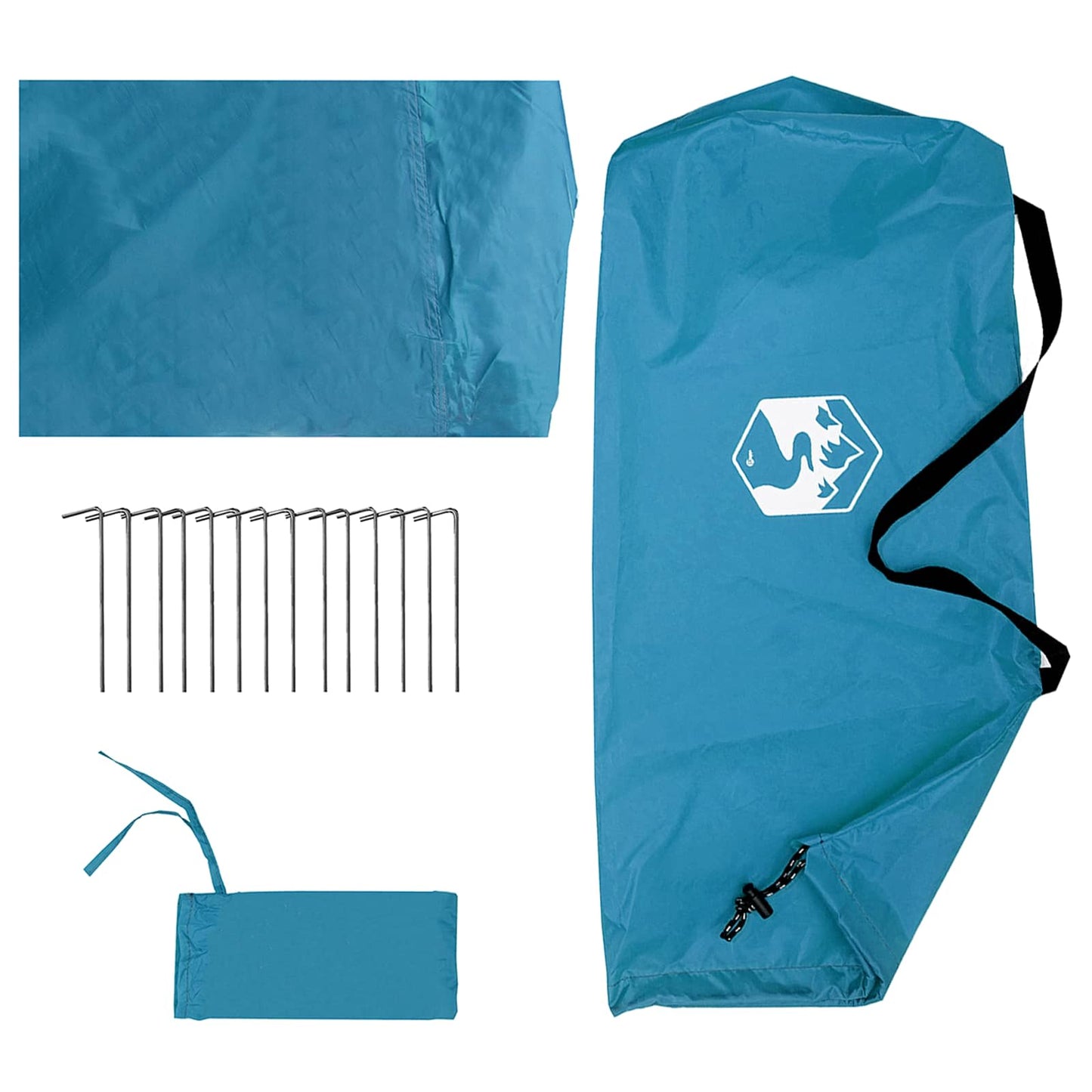 Camping Tarp with Mesh Walls Blue 340 x 260 x 220 cm