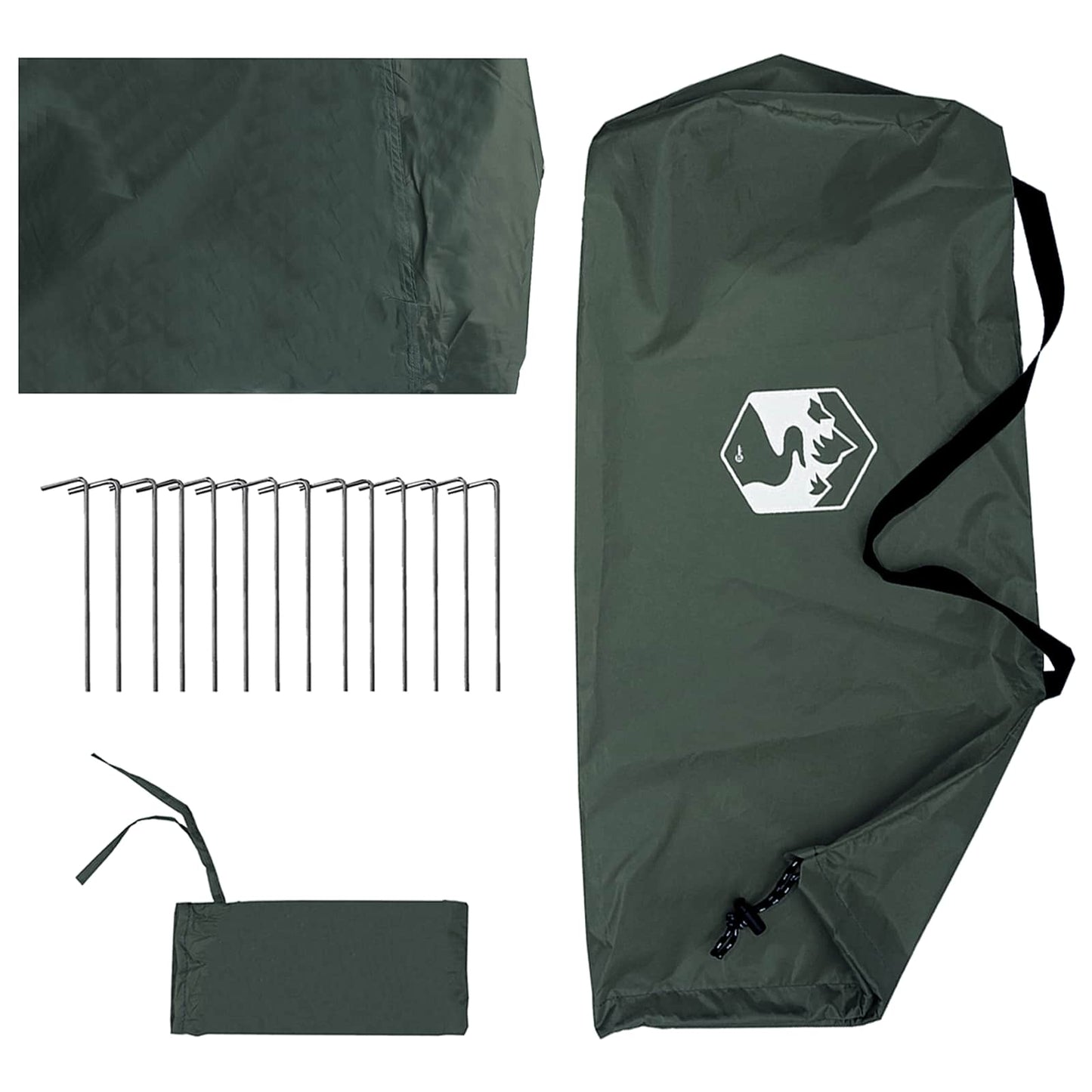 Camping Tarp with Mesh Walls Army Green 270 x 210 x 210 cm