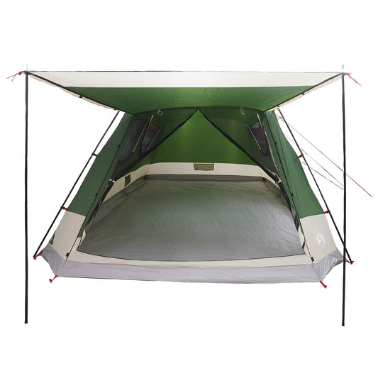 Cabin Tent with Roof Green 12-Person Polyester and Steel