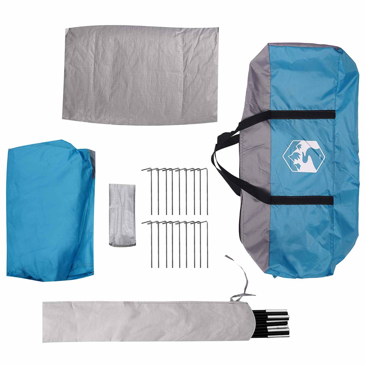 Cabin Tent with Roof Blue 12-Person Polyester and Steel