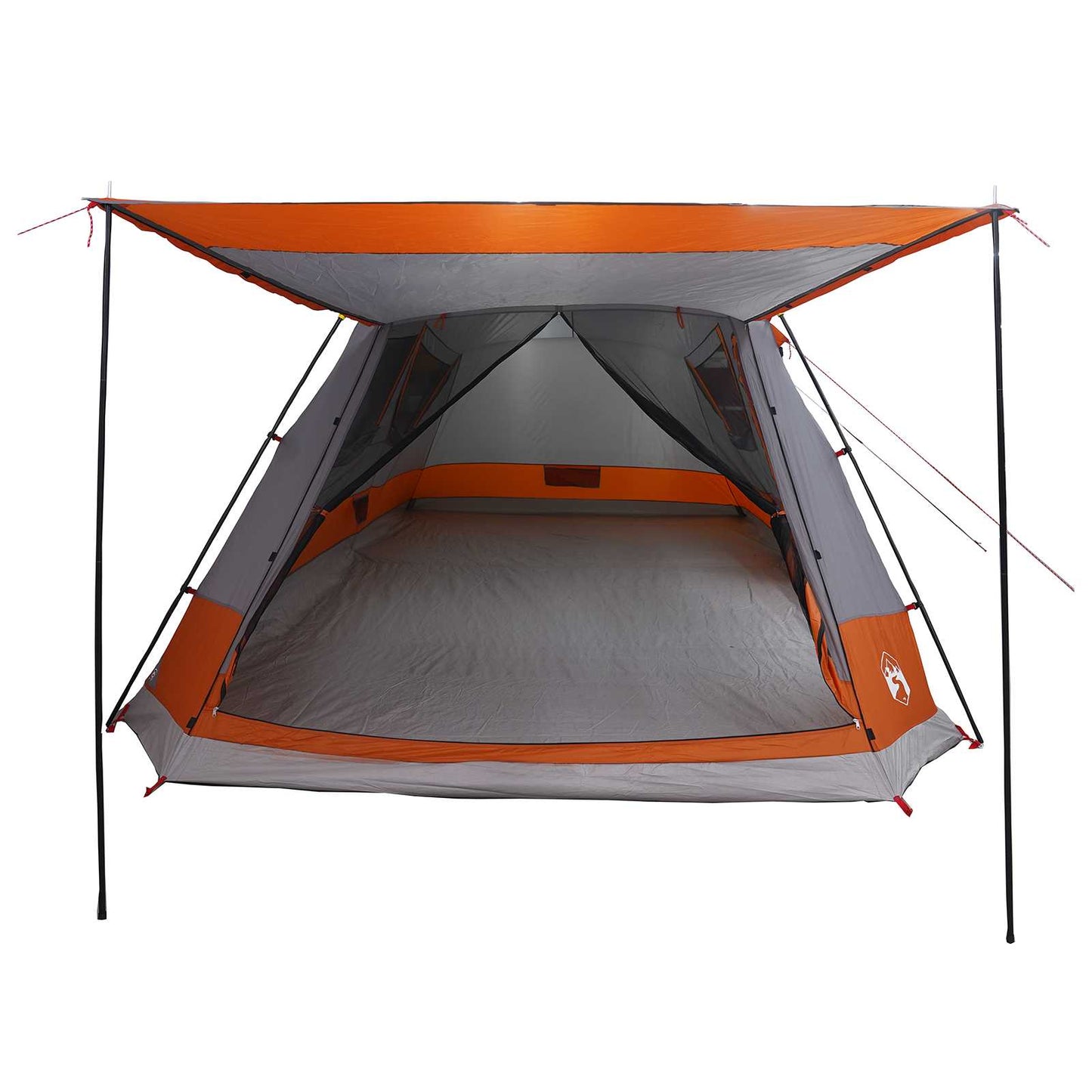 Cabin Tent Grey and Orange 12-Person Polyester and Steel