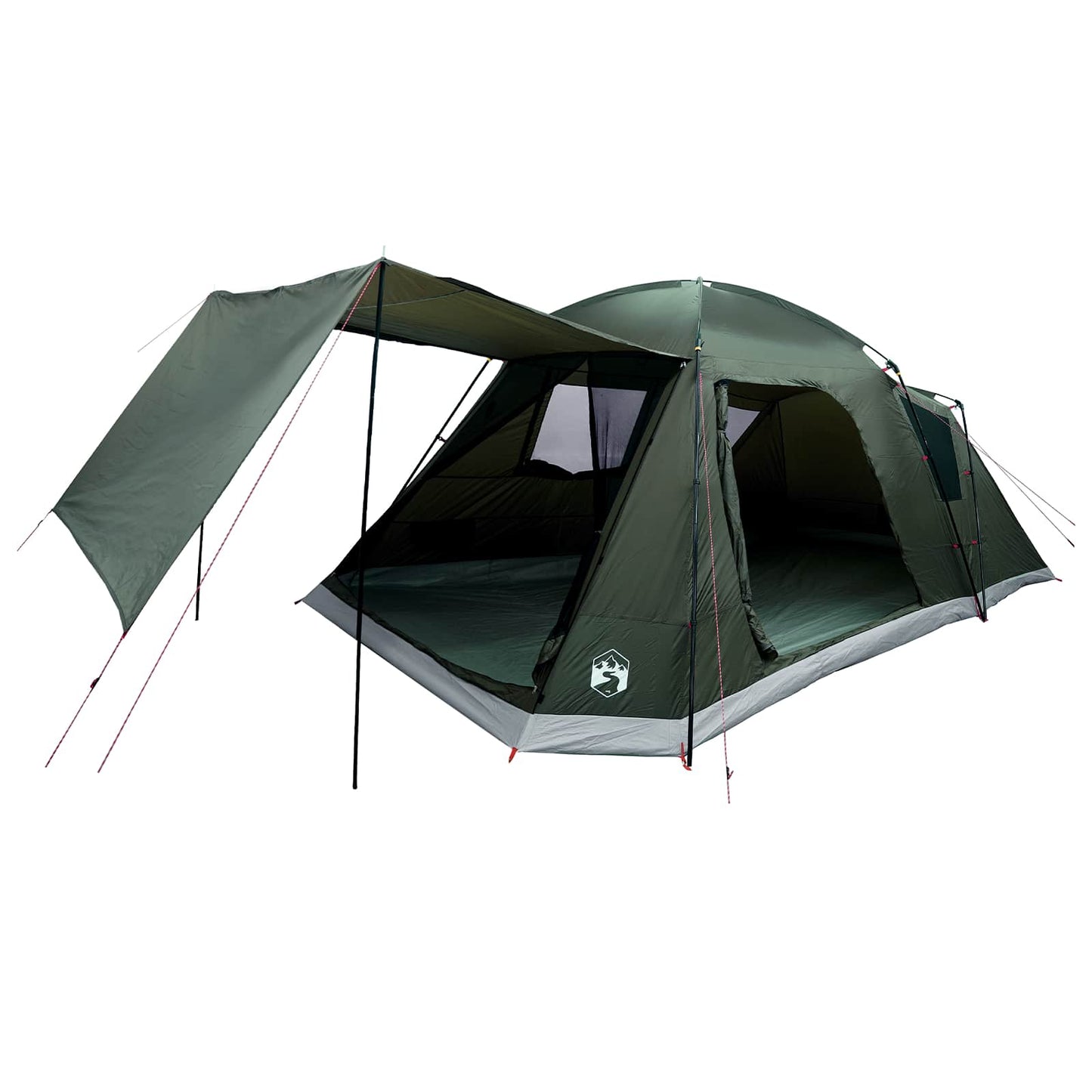 Cabin Tent with Roof Army green 12-Person Polyester and Steel