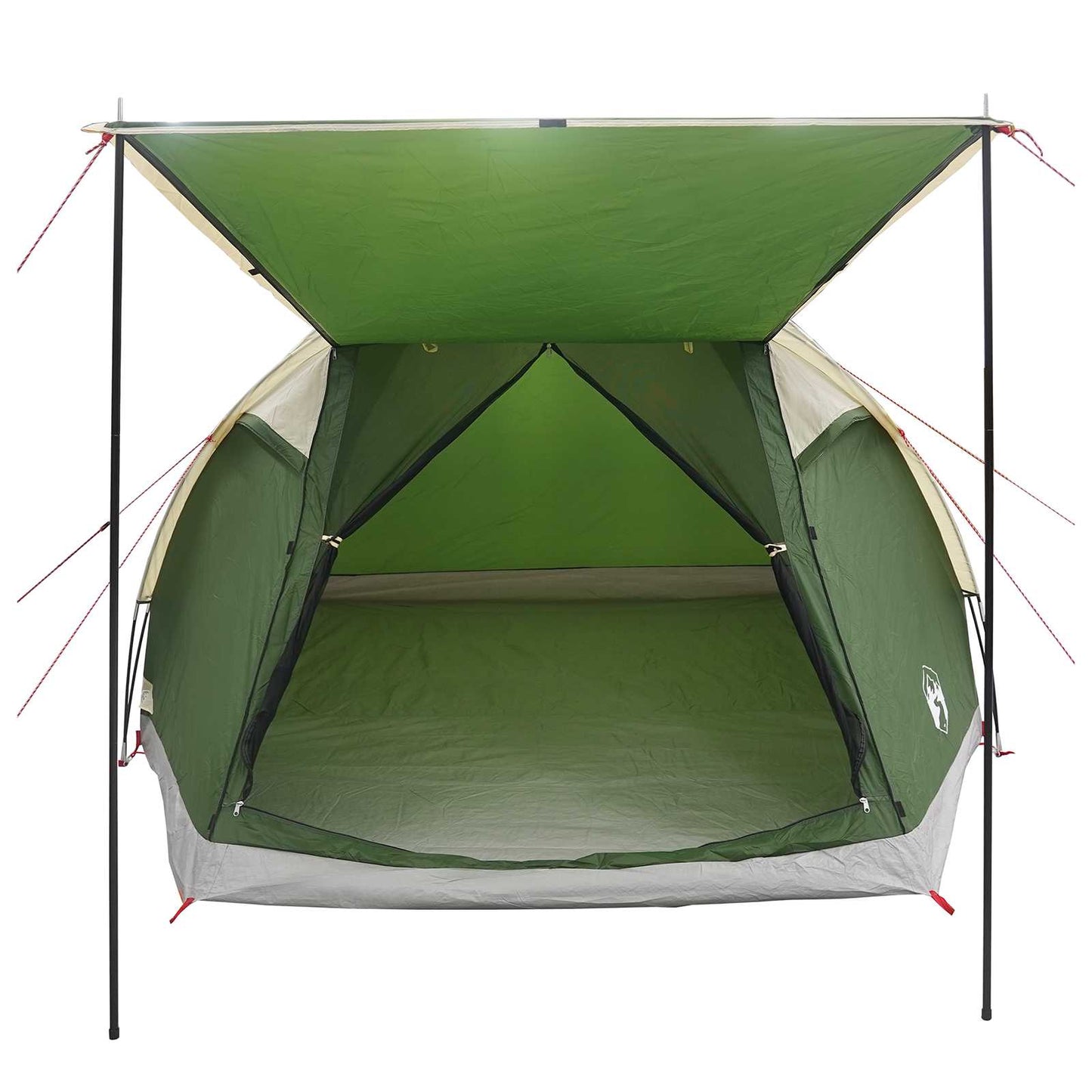 Cabin Tent with Roof Green 4-Person Polyester and Steel