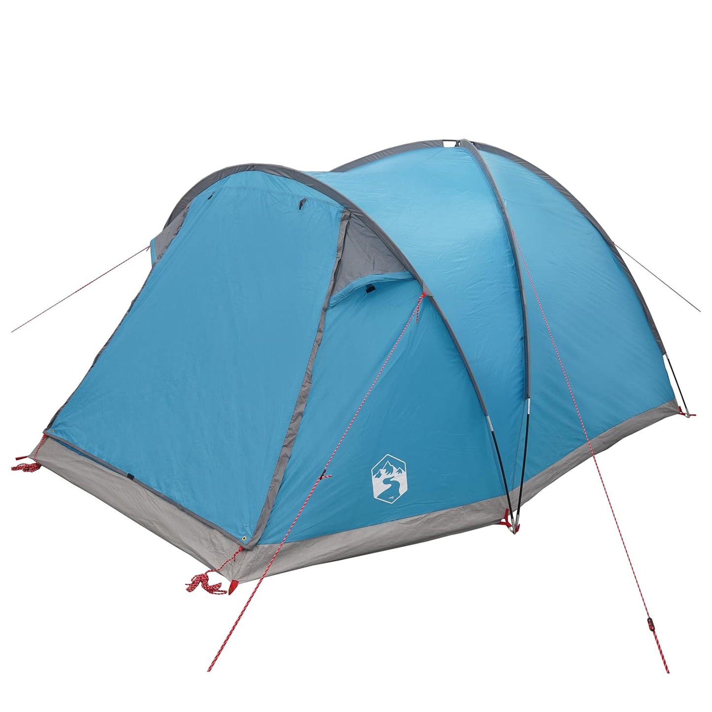 Cabin Tent with Roof Blue 4-Person Polyester and Steel