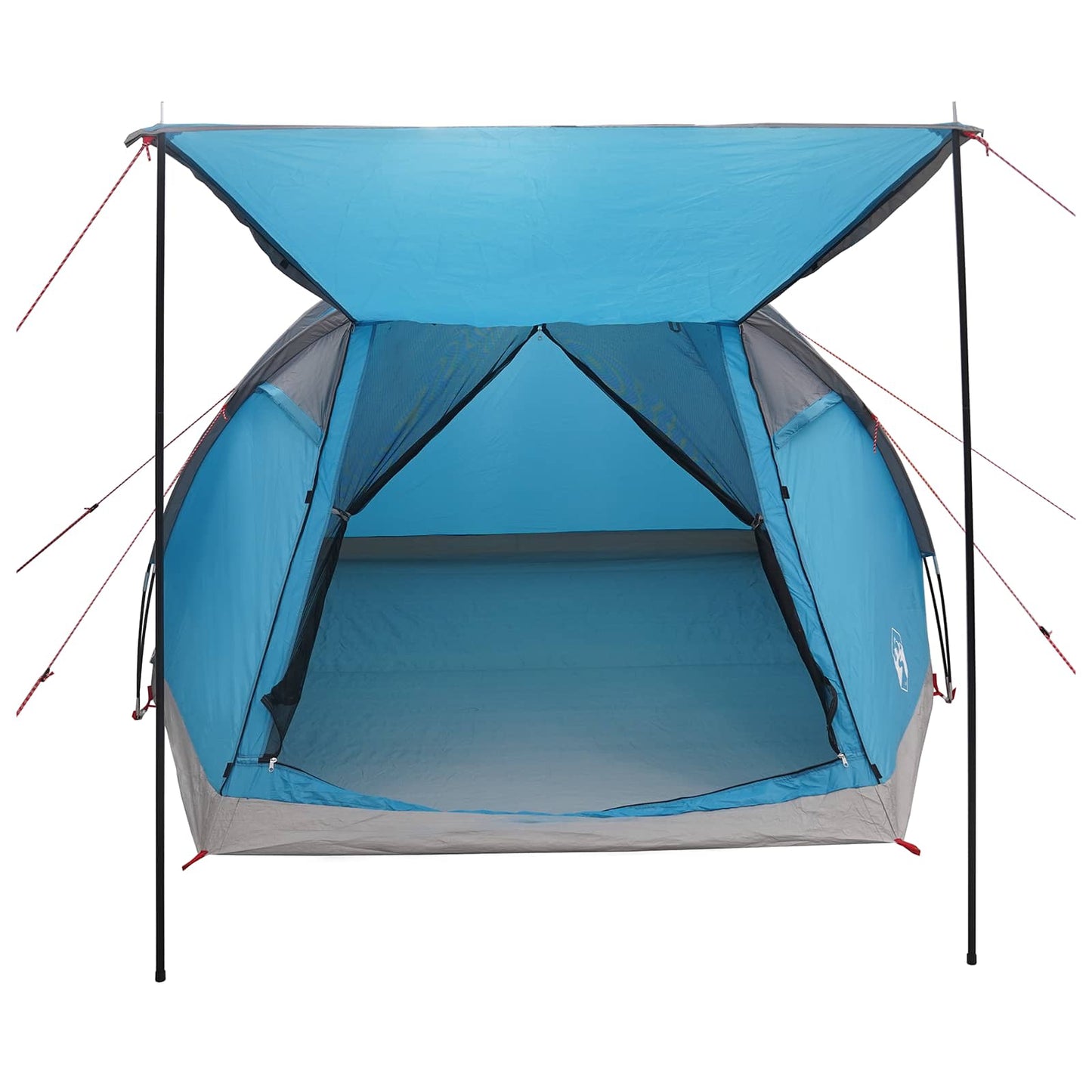 Cabin Tent with Roof Blue 4-Person Polyester and Steel