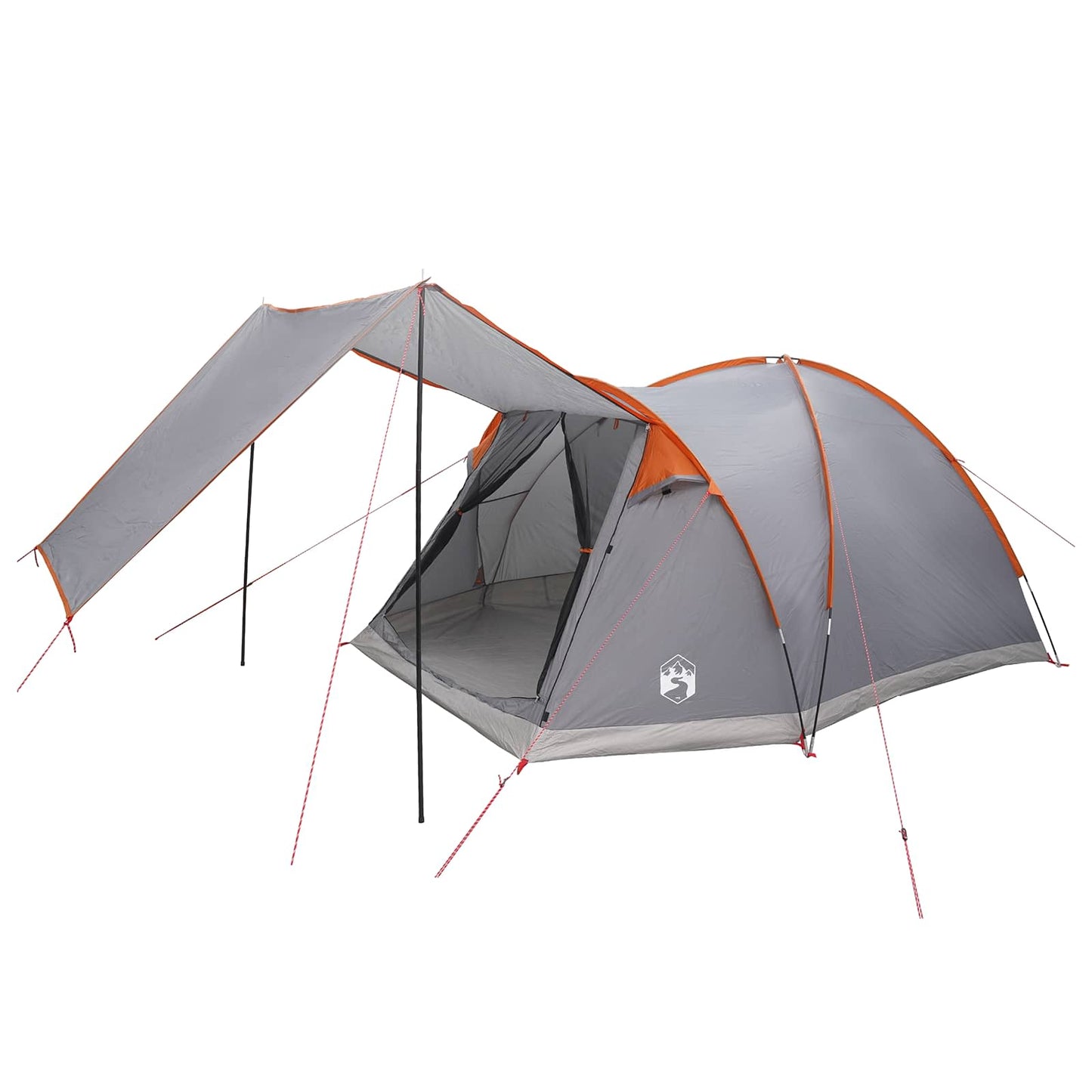 Cabin Tent Grey and Orange 4-Person Polyester and Steel