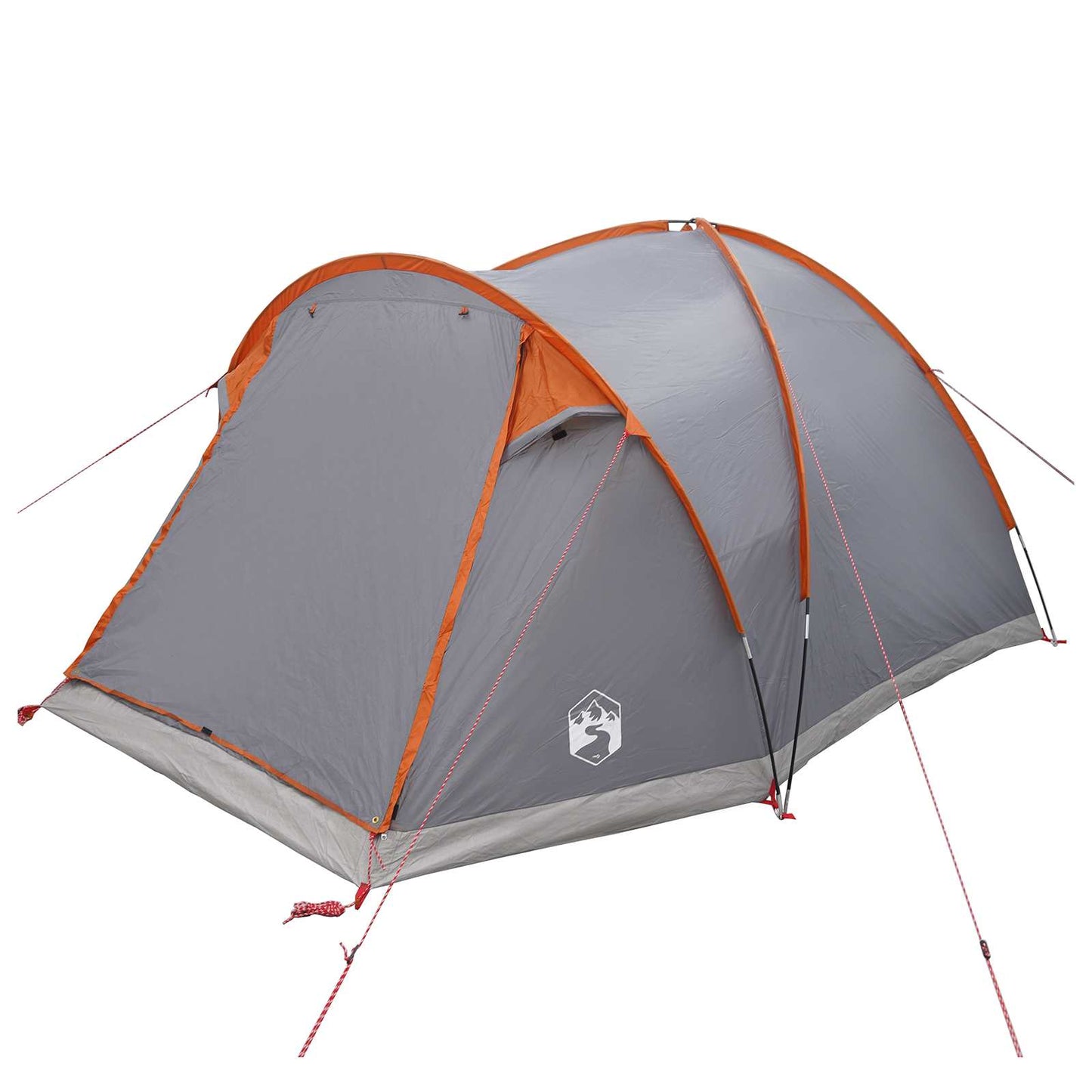 Cabin Tent Grey and Orange 4-Person Polyester and Steel