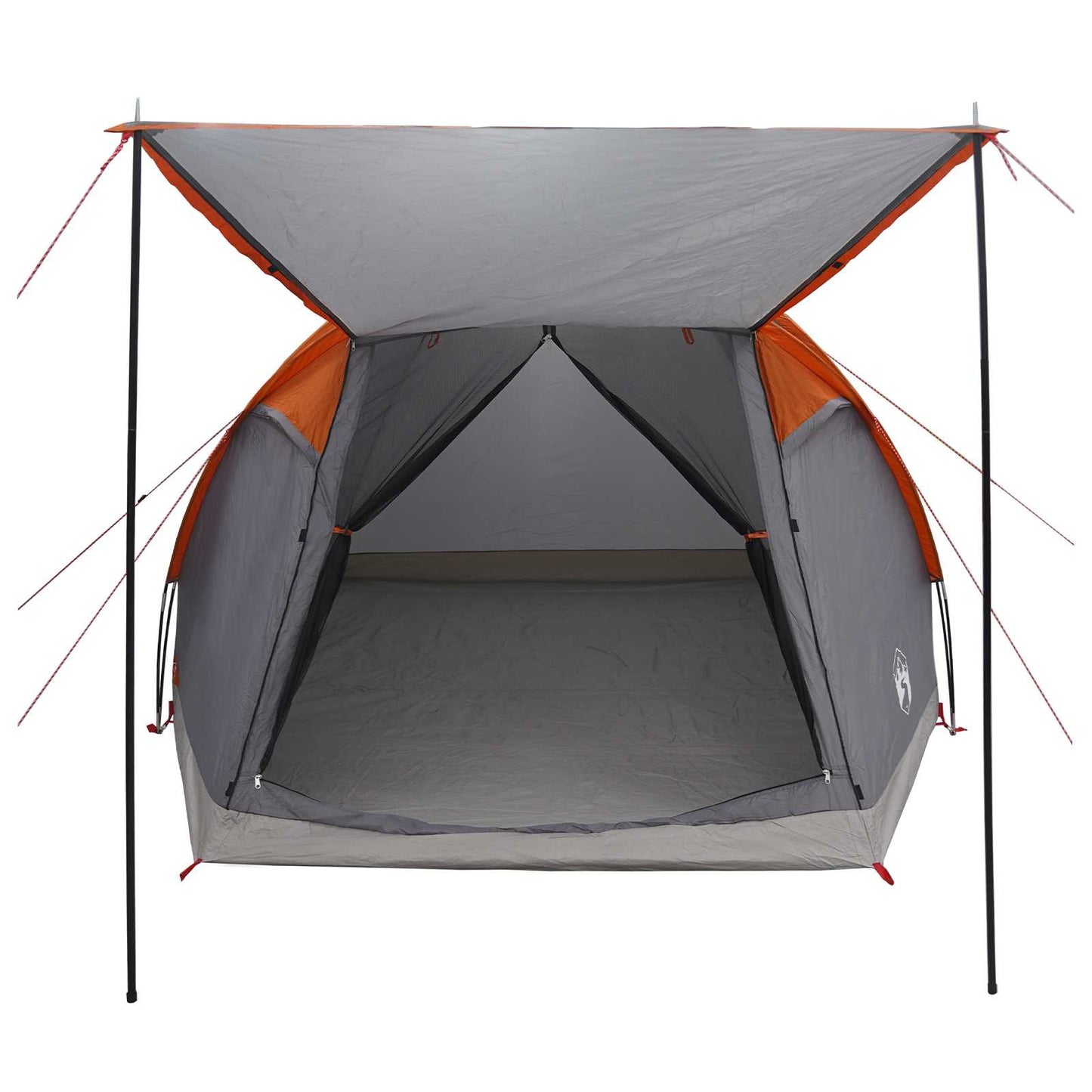 Cabin Tent Grey and Orange 4-Person Polyester and Steel