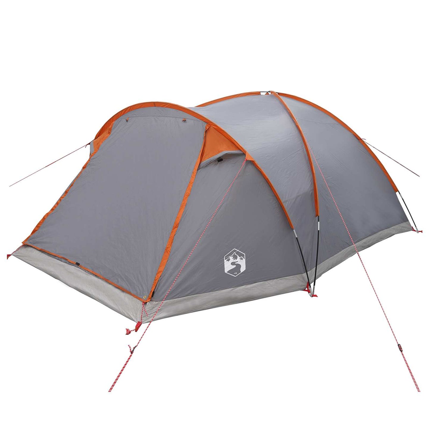 Cabin Tent Grey and Orange 6-Person Polyester and Steel