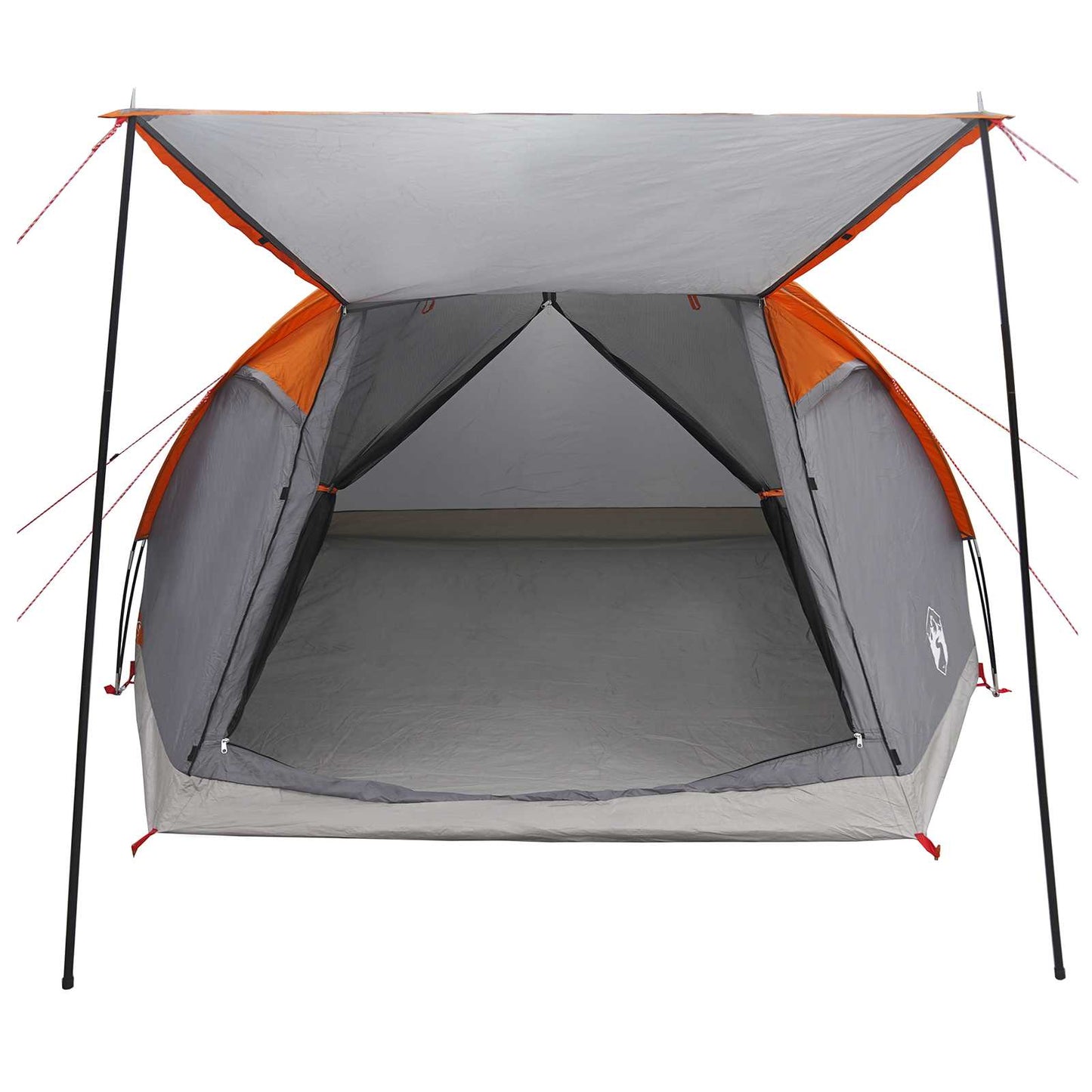 Cabin Tent Grey and Orange 6-Person Polyester and Steel
