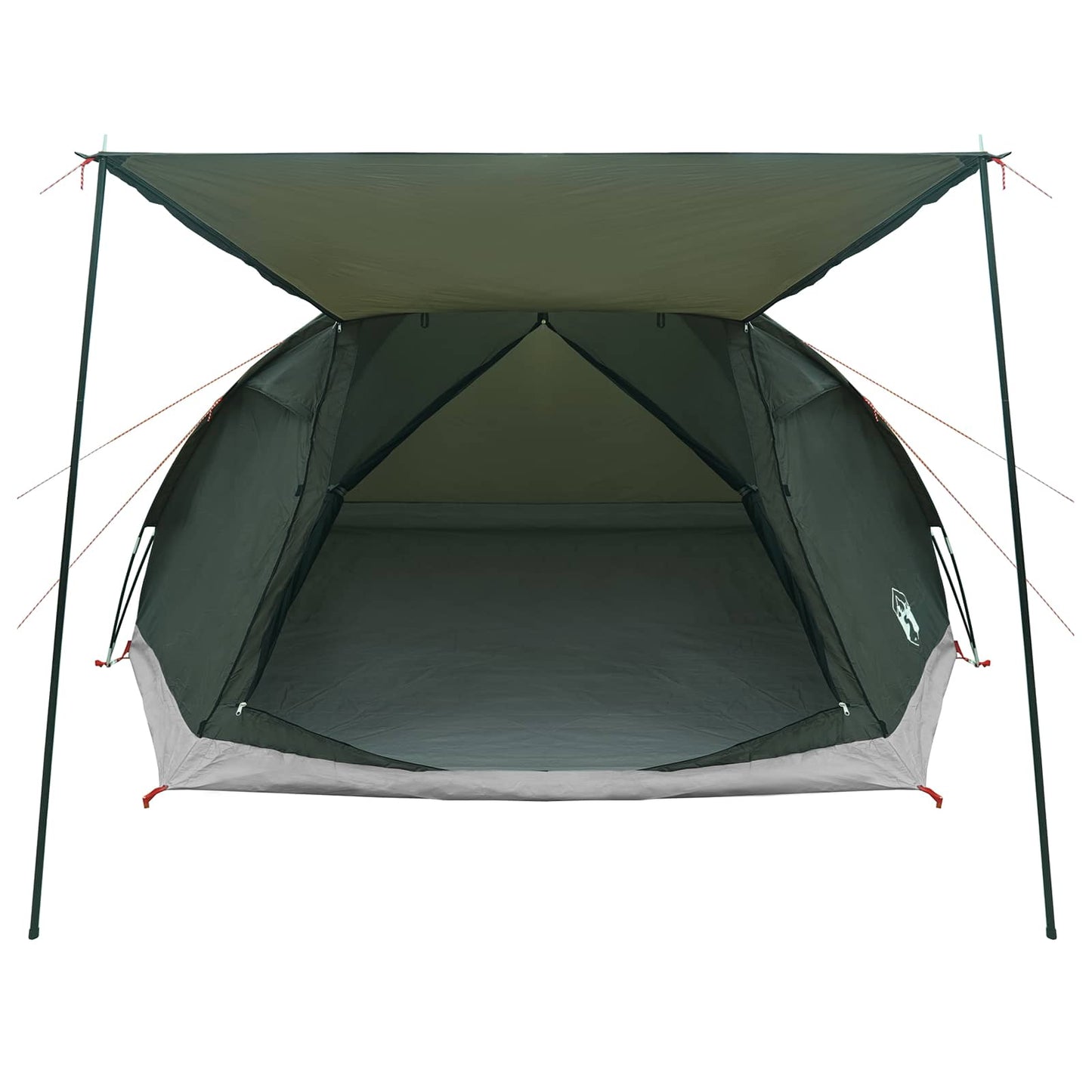 Cabin Tent with Roof Army green 6-Person Polyester and Steel