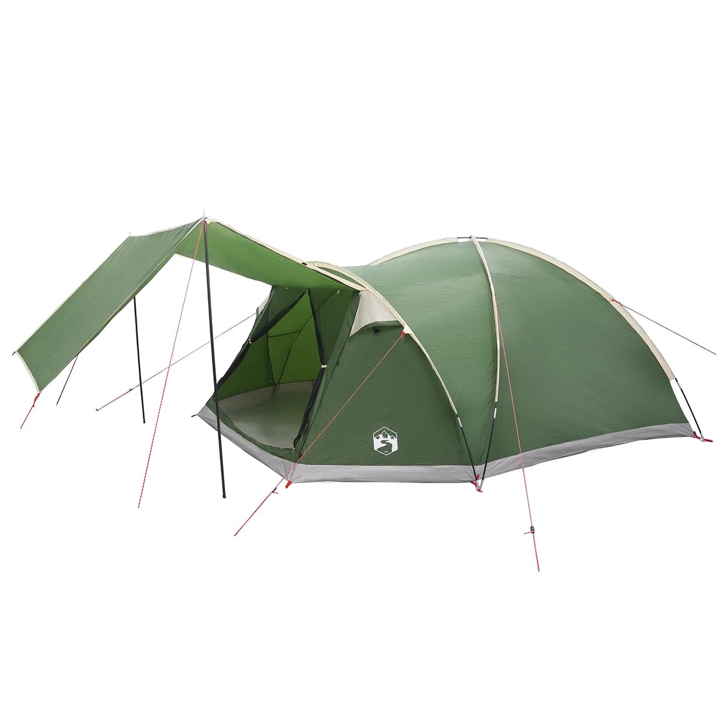 Cabin Tent with Roof Green 8-Person Polyester and Steel