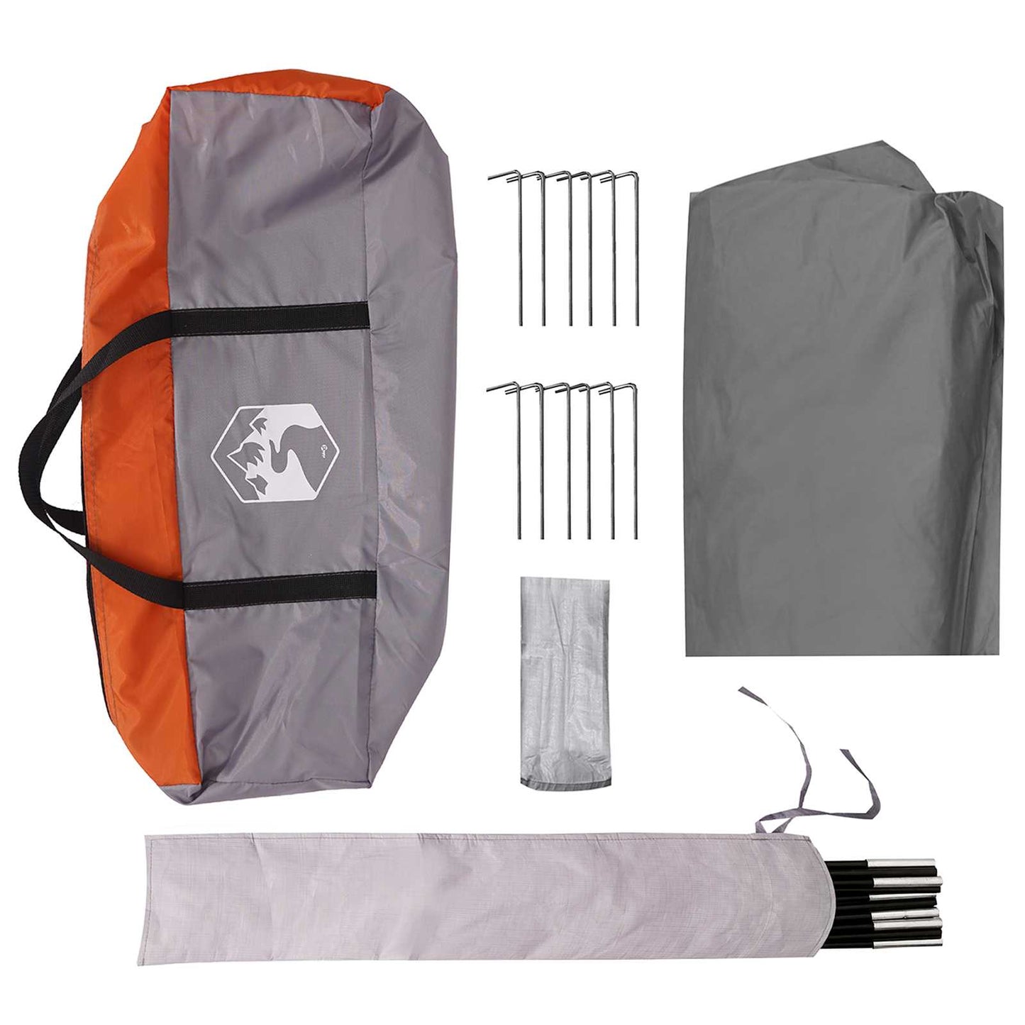 Camping Tarp Water-resistant Grey and Orange 695 x 580 x 200 cm