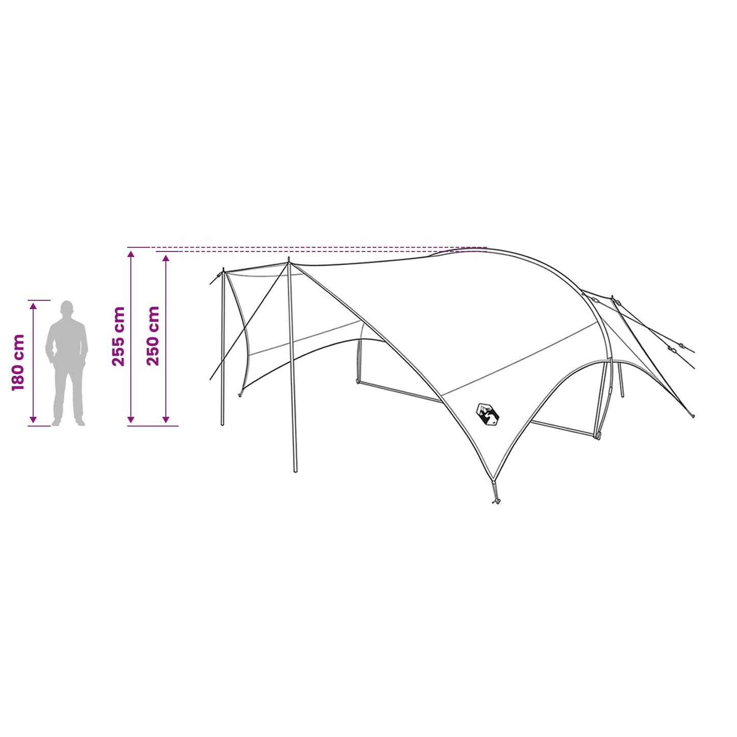 Camping Tarp Water-resistant Army Green 695 x 580 x 200 cm