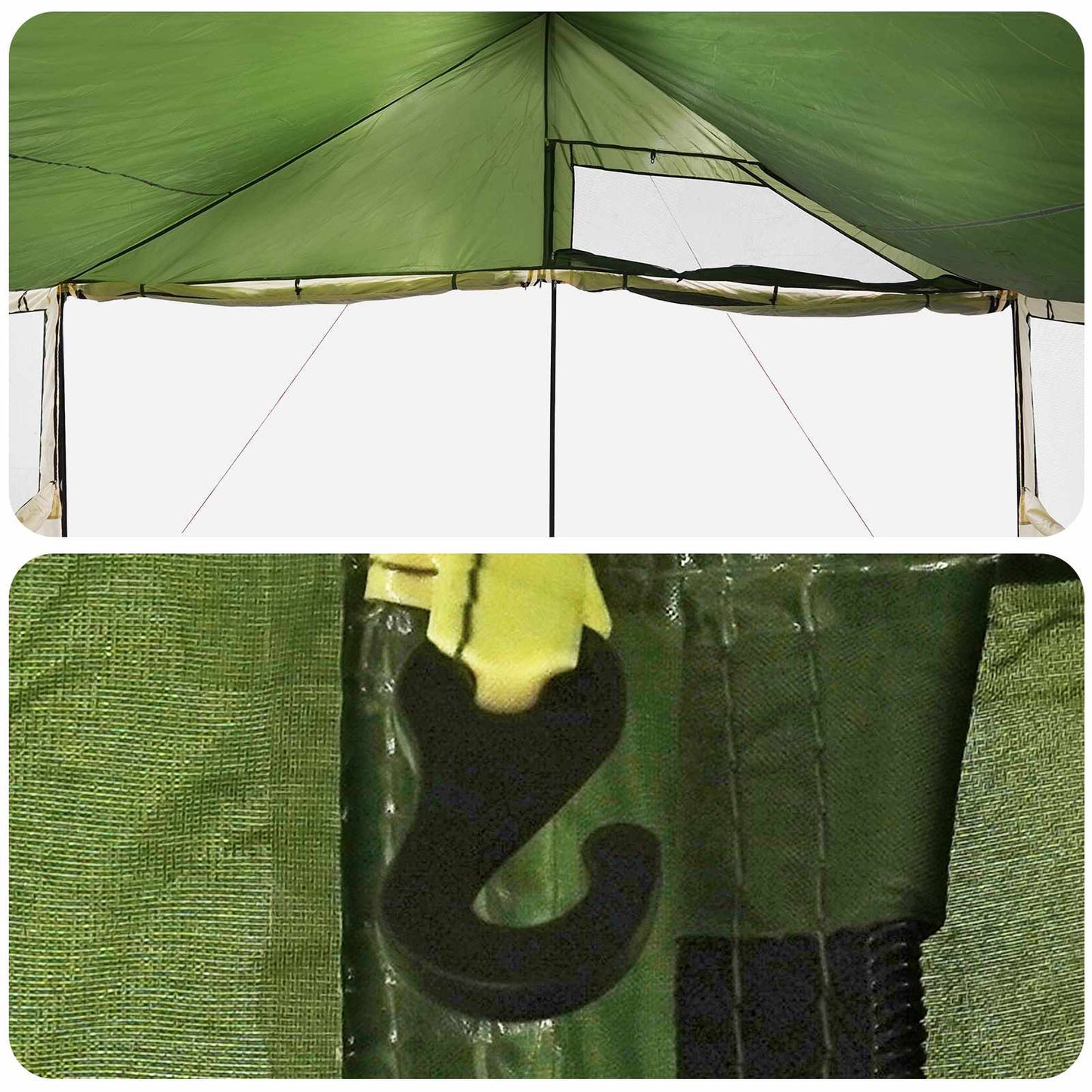 Family Tent Green 450 x 400 x 265 cm Polyester and Steel