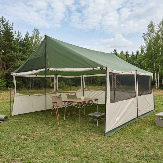 Family Tent Green 450 x 400 x 265 cm Polyester and Steel