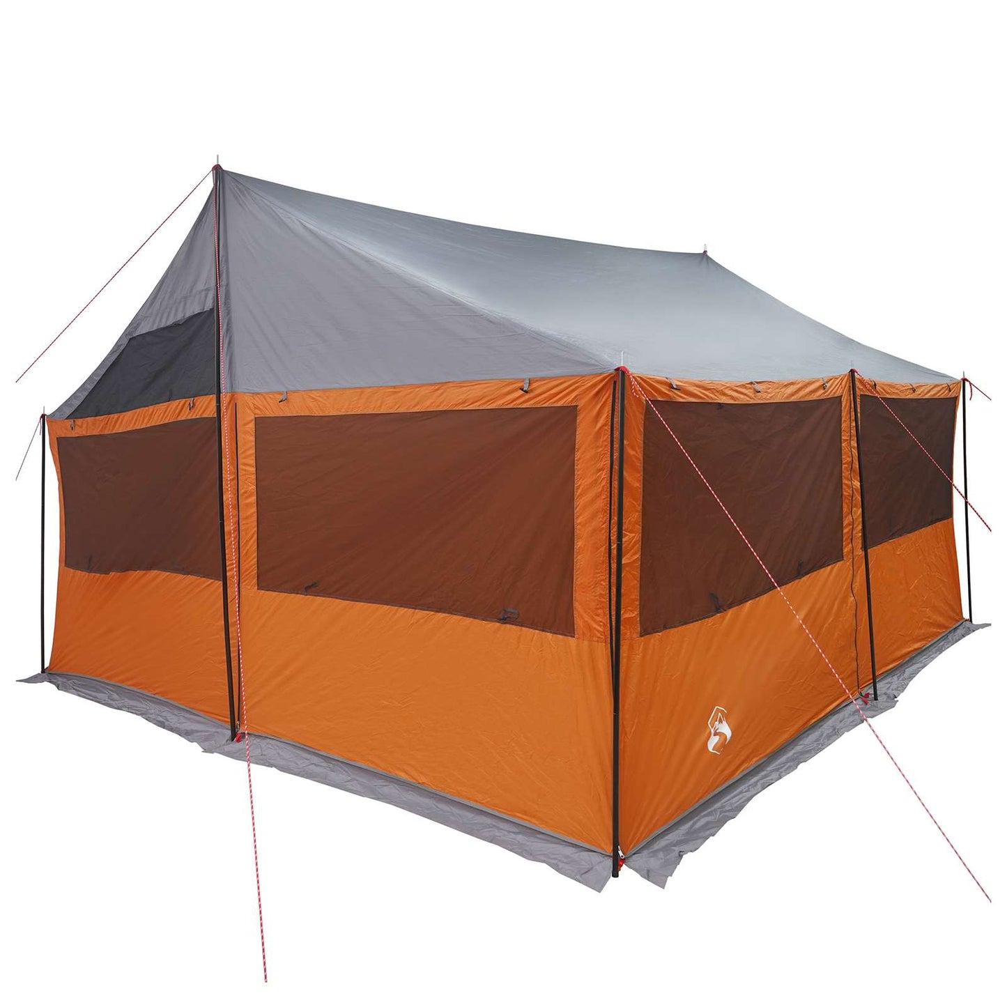 Family Tent with Roof Grey and Orange 450 x 400 x 265 cm