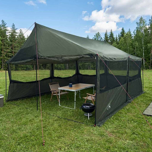 Family Tent Army green 450 x 400 x 265 cm Polyester and Steel