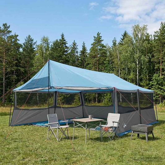 Family Tent Blue 600 x 400 x 268 cm Polyester and Steel