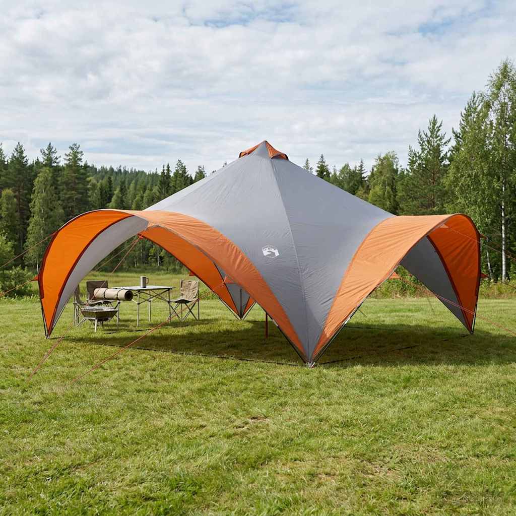 Party Tent with Roof Grey and Orange 600 x 600 x 400 cm