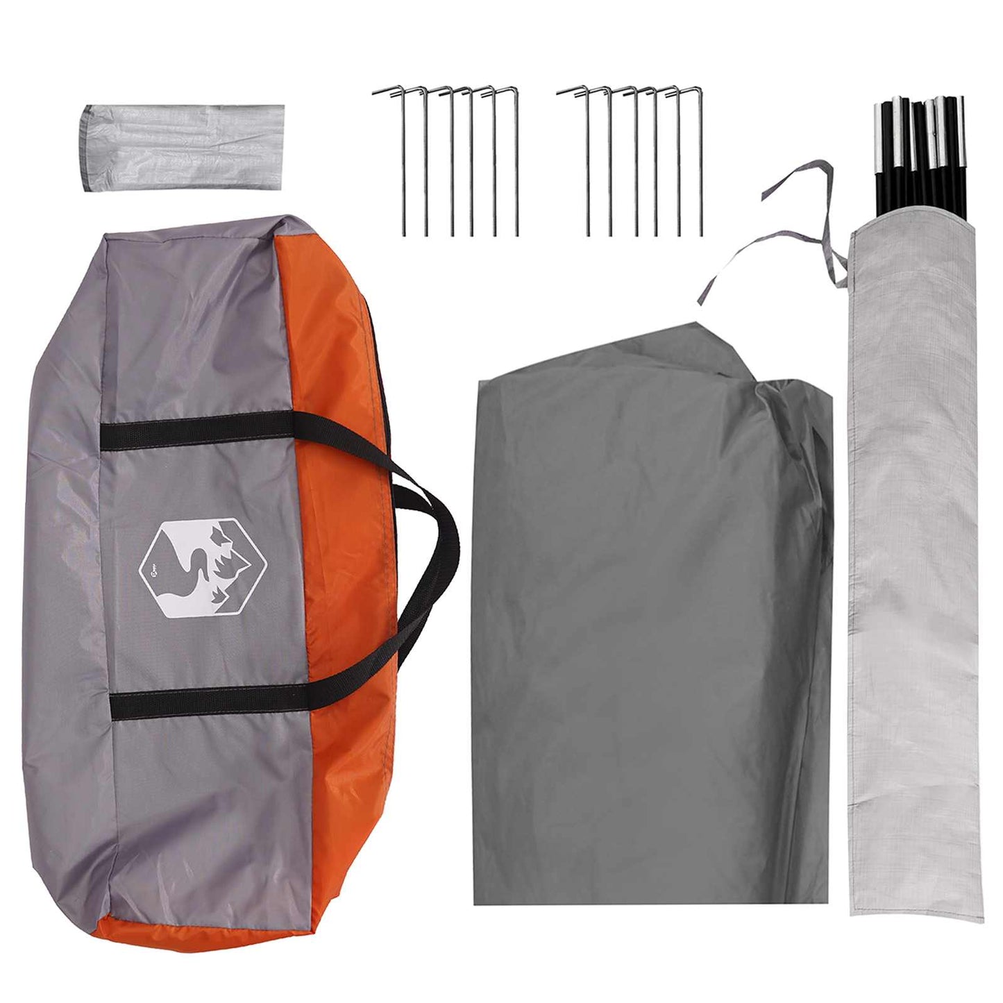 Party Tent with Roof Grey and Orange 400 x 400 x 320 cm