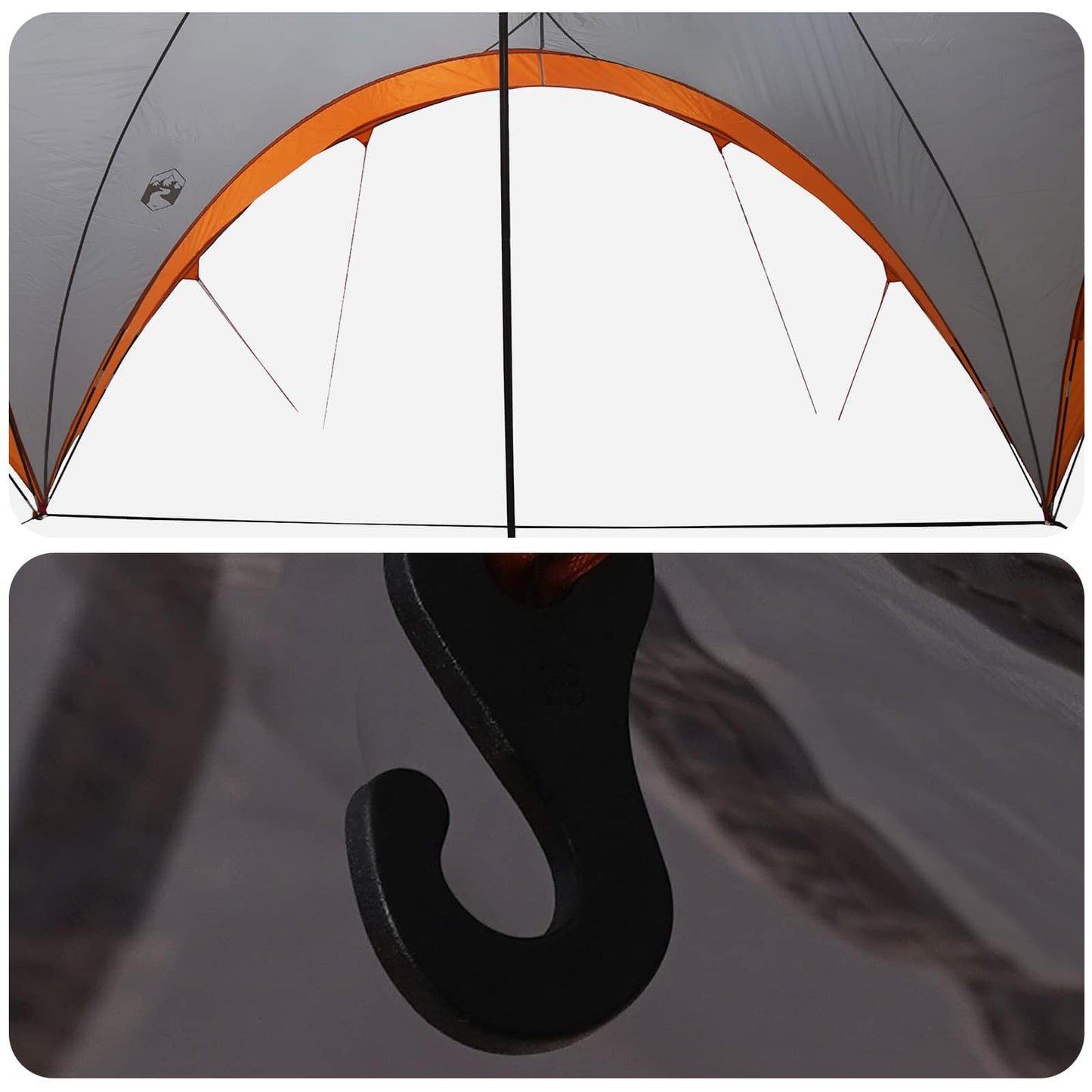 Party Tent with Roof Grey and Orange 400 x 400 x 320 cm
