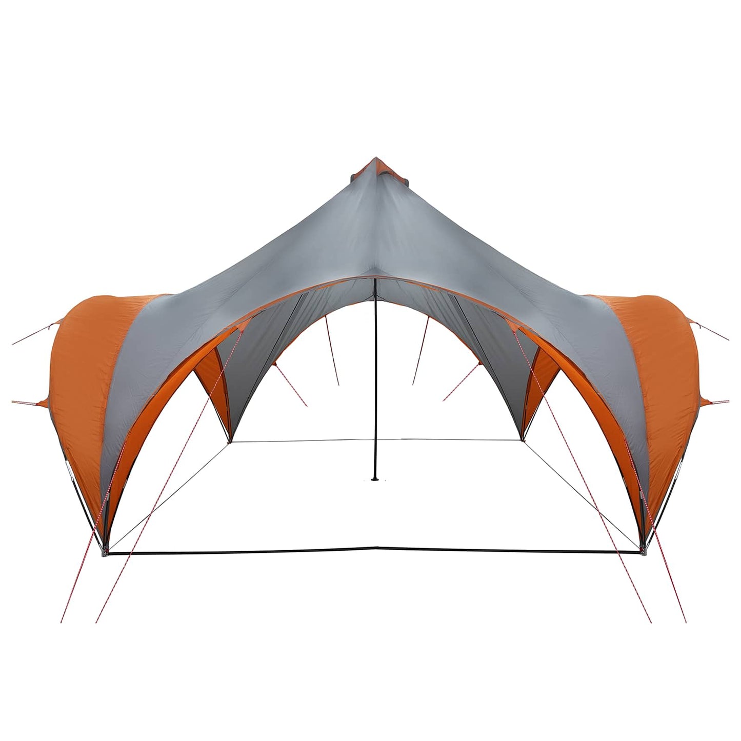Party Tent with Roof Grey and Orange 400 x 400 x 320 cm