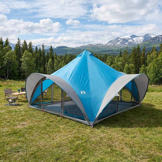 Tipi Tent with Roof Blue 18-Person Polyester and Steel