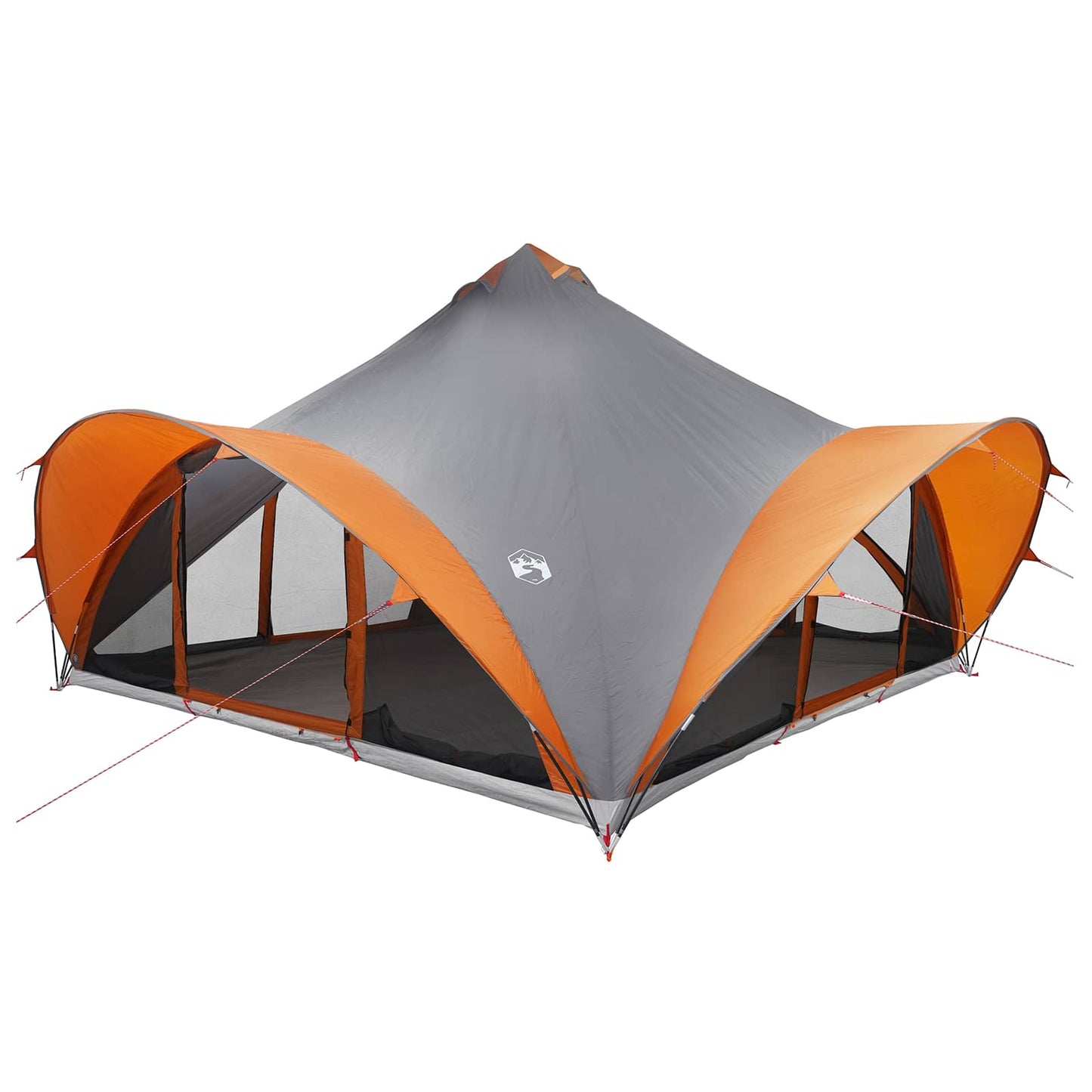 Tipi Tent Grey and Orange 18-Person Polyester and Steel