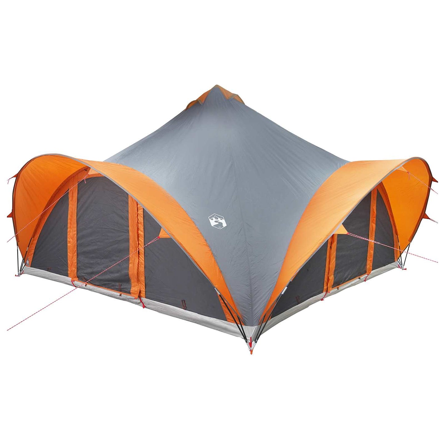 Tipi Tent Grey and Orange 18-Person Polyester and Steel