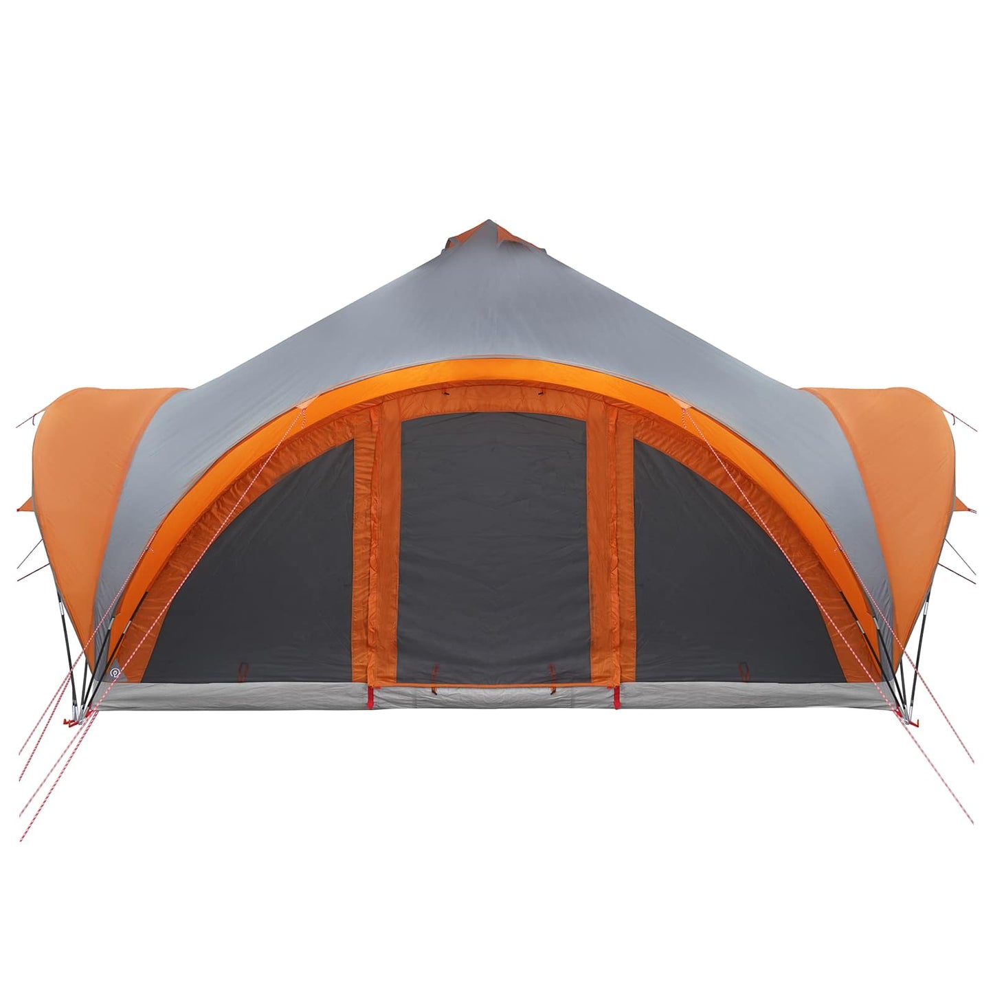 Tipi Tent Grey and Orange 18-Person Polyester and Steel
