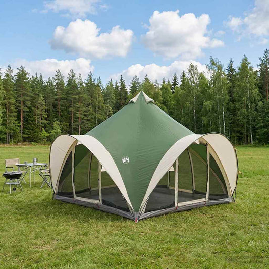 Tipi Tent with Roof Green 6-Person Polyester and Steel