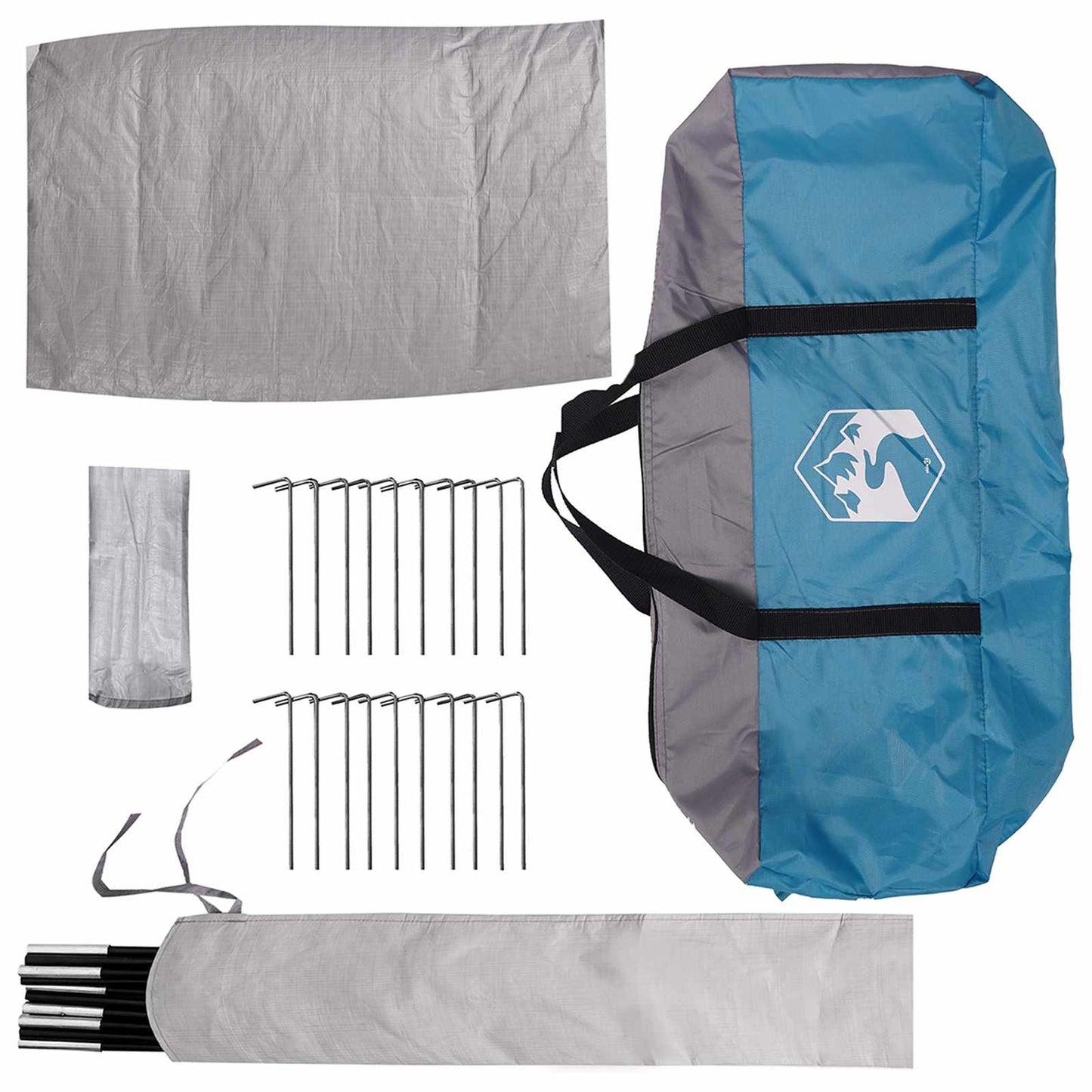 Tipi Tent with Roof Blue 6-Person Polyester and Steel