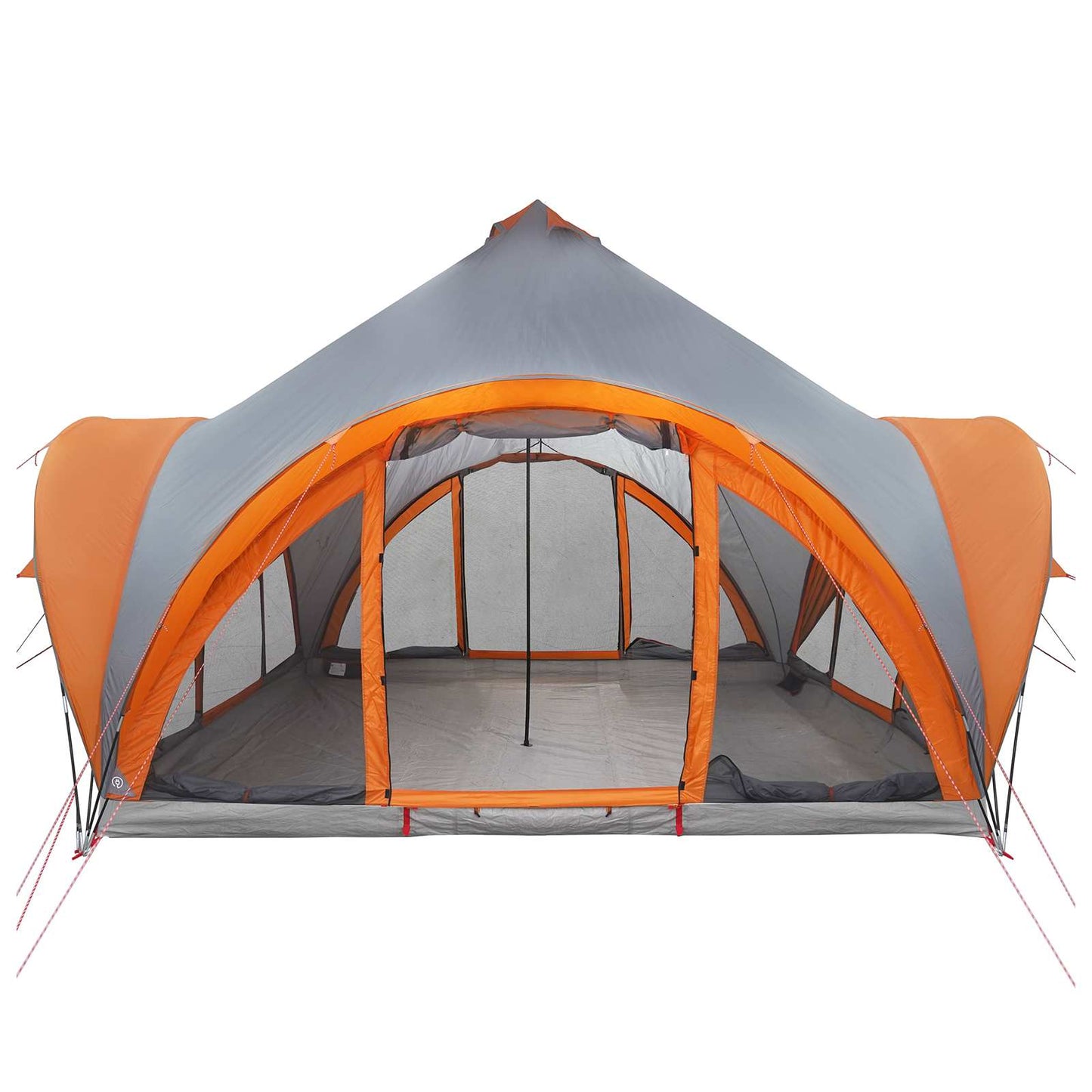 Tipi Tent Grey and Orange 6-Person Polyester and Steel