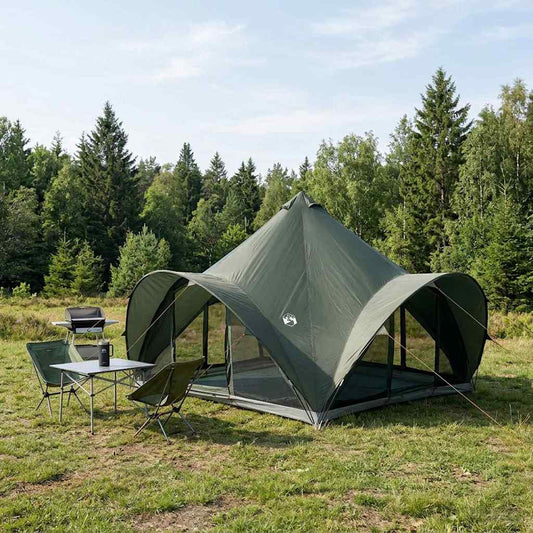 Tipi Tent with Roof Army green 6-Person Polyester and Steel