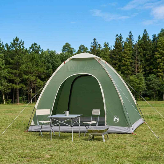Camping Tent 2-Person Green 185T Polyester with PU coating