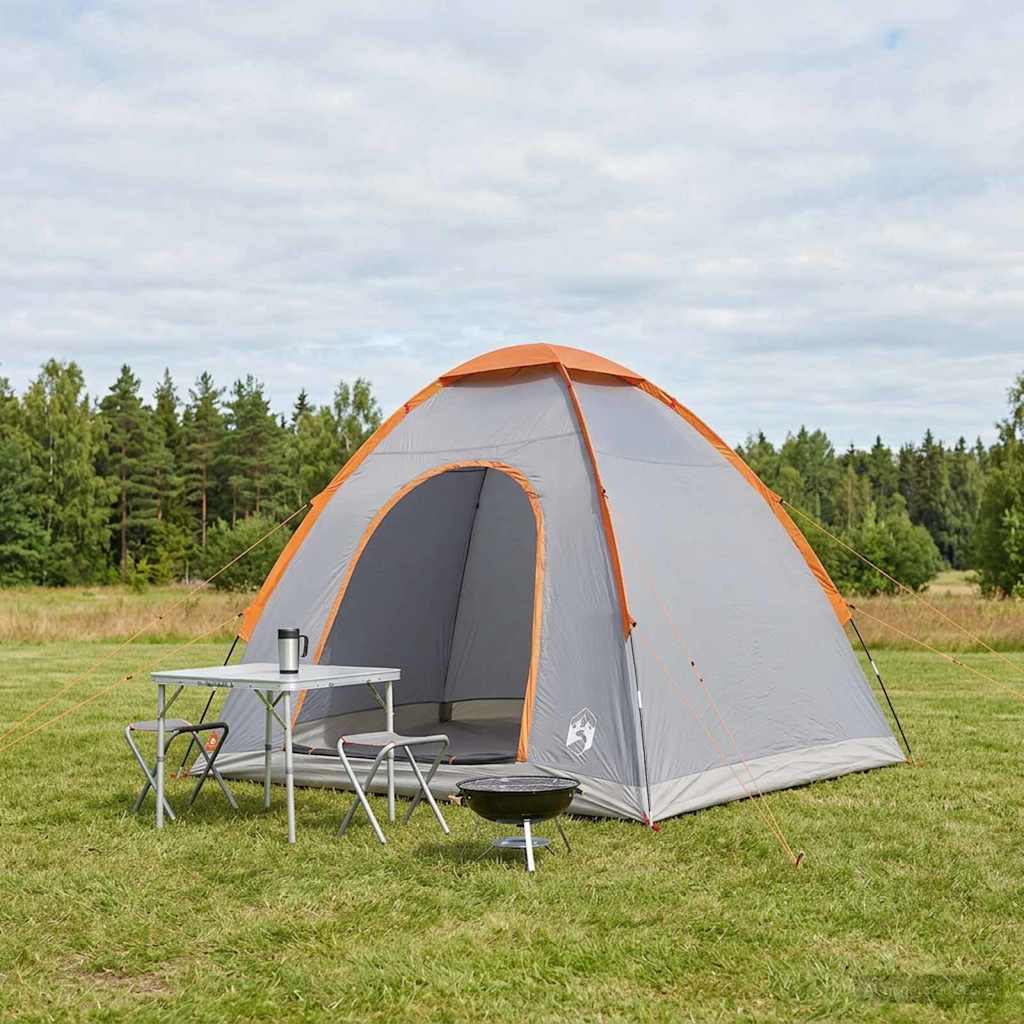 Camping Tent with Roof Grey and Orange 190 x 140 x 105 cm