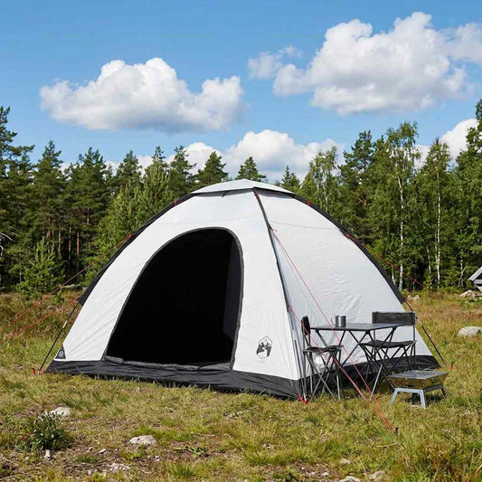 Camping Tent 4-Person White Blackout