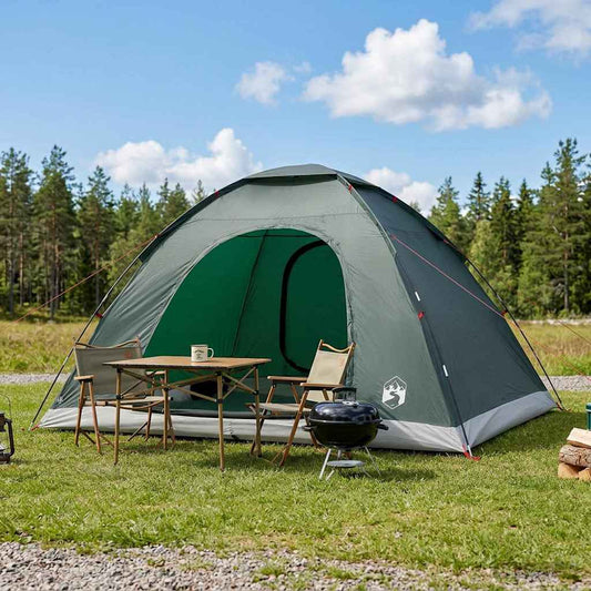 Camping Tent 6-Person Army Green 185T Polyester with PU coating