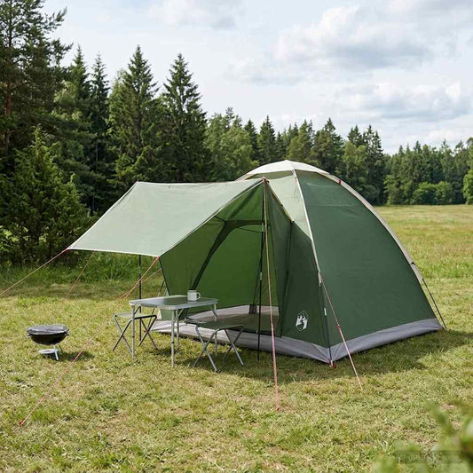 Camping Tent 2-Person Green Polyester and Steel