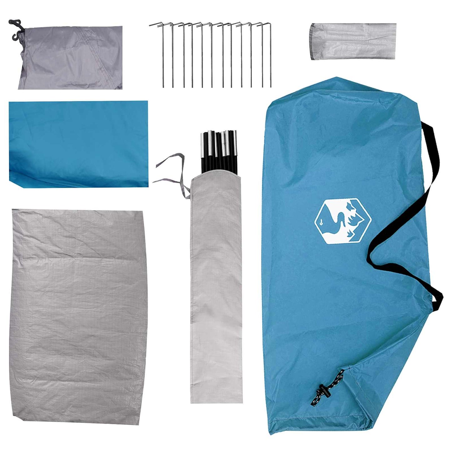 Camping Tent with Roof Blue 4-Person Polyester and Steel