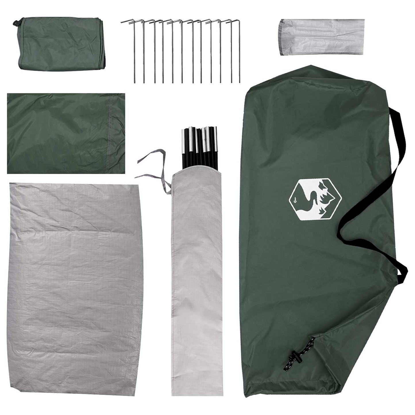 Camping Tent Army Green 275 x 215 x 125 cm Polyester and Steel
