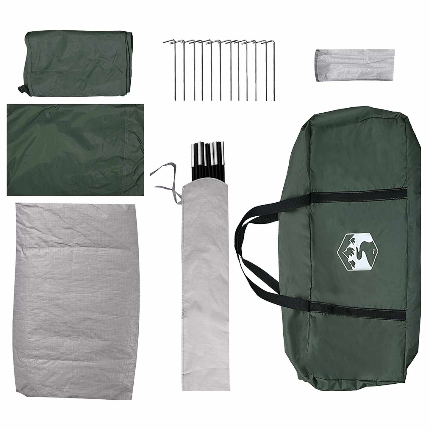 Camping Tent Army Green 335 x 275 x 180 cm Polyester and Steel