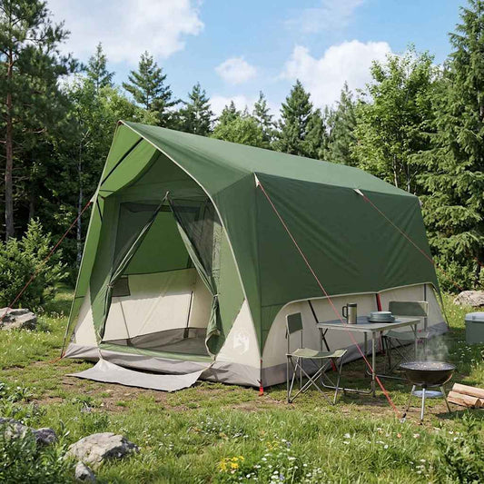 Tunnel Tent with Roof Green 8-Person Polyester and Steel