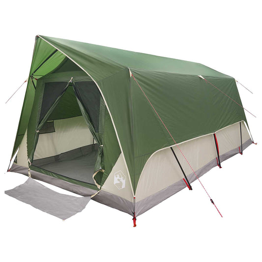 Tunnel Tent with Roof Green 10-Person Polyester and Steel