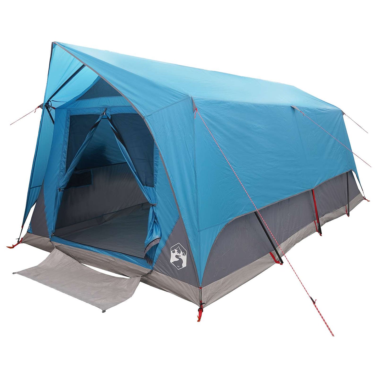 Tunnel Tent with Roof Blue 10-Person Polyester and Steel
