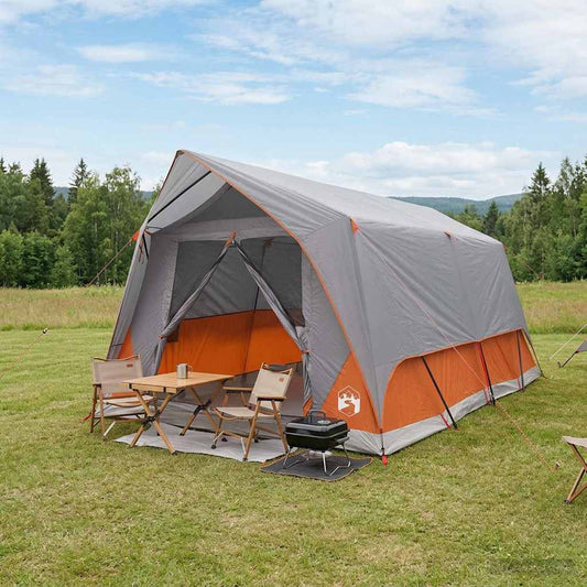 Tunnel Tent Grey and Orange 10-Person Polyester and Steel