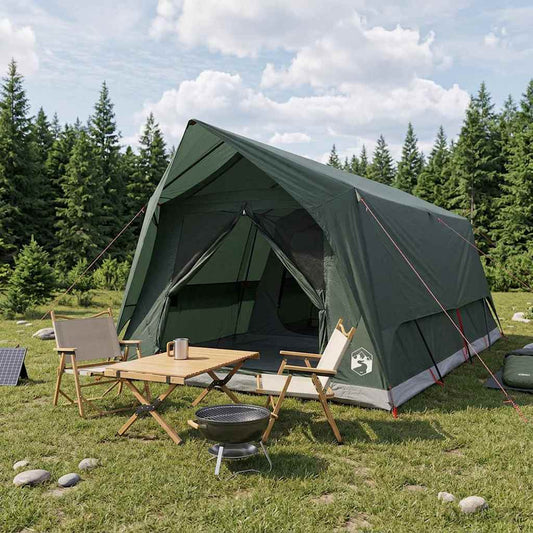 Tunnel Tent with Roof Army green 10-Person Polyester and Steel