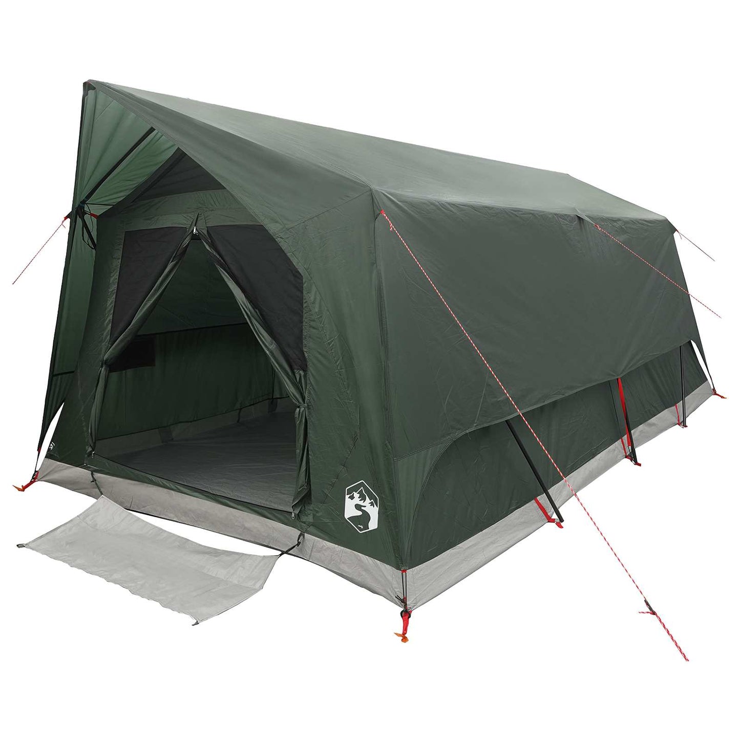 Tunnel Tent with Roof Army green 10-Person Polyester and Steel